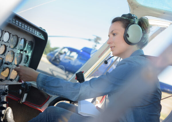 helicopter pilot ready for take off